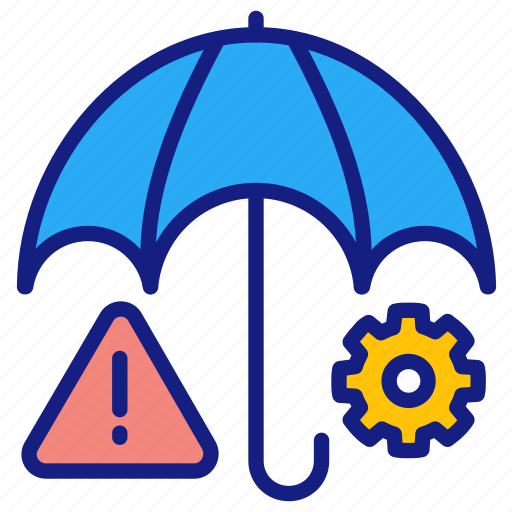 Risk, management, assurance, cog, gear, rain, umbrella icon - Download on Iconfinder