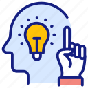 big, idea, finger, hand, head, human, mind, thinking, brain, control, creative, creativity, strategy, smart