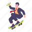 wealthy person, rich person, skating, businessman, investor 