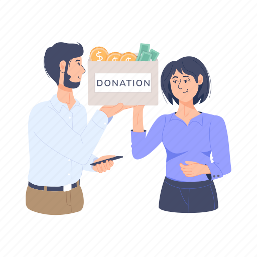 Employees donation, employees charity, people donating, charity box, donation box icon - Download on Iconfinder