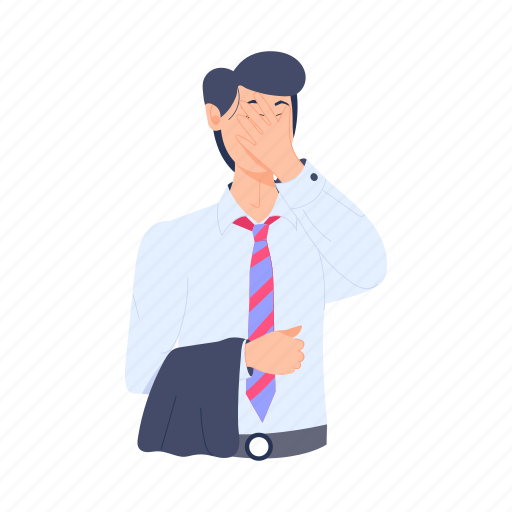 Employee stress, tired worker, tired employee, office employee, male employee illustration - Download on Iconfinder
