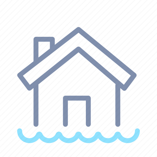 Accident, flood, flooding, force majeure, house, insurance, property icon - Download on Iconfinder