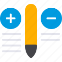 pencil, flat icon, office, education, stationery, add, remove