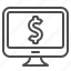 computer, dollar, monitor, online banking, online shopping, price, screen 