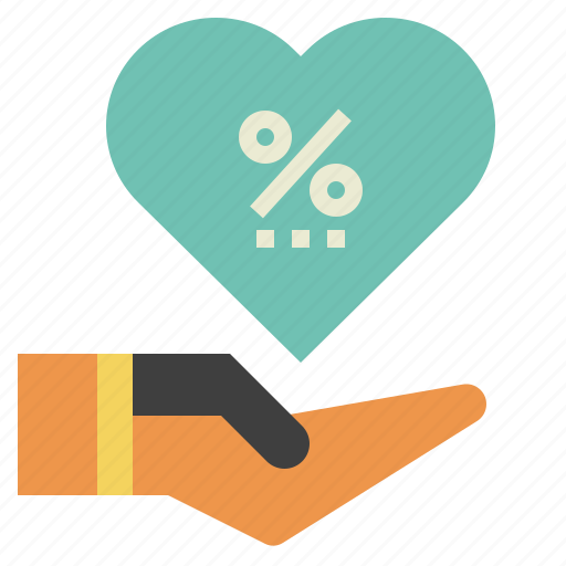 Business, commission, heart, percent, share icon - Download on Iconfinder