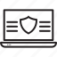 protection shield, antivirus, firewall, laptop, shield 