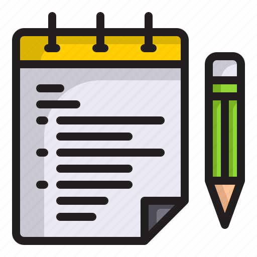 Notes, notebook, writing, pencil, miscellaneous, files and folders icon - Download on Iconfinder