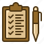 clipboard, pen, verification, checking, task, education, list, files and folders 