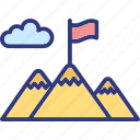 achievement concept, goal, mission, mountain flag