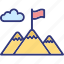 achievement concept, goal, mission, mountain flag 