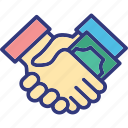 agreement, business deal, contract, money handshaking