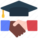education, handshake, agreement, graduate, shake