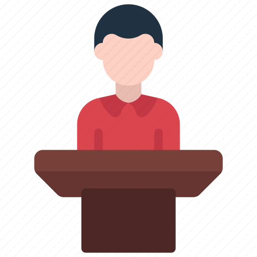 Speaker, on, podium, instructor, seminar icon - Download on Iconfinder
