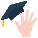 throw, graduation, cap, graduate, education