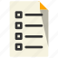 checklist, document, file, paper 