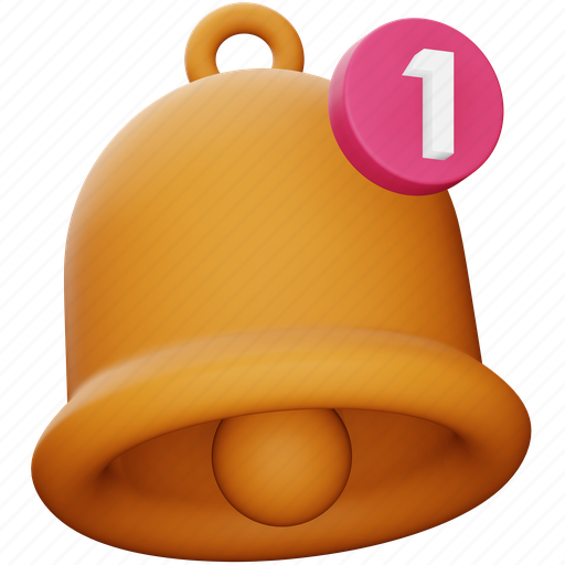 Bell, notification, business, ring, alert, remind, notice 3D illustration - Download on Iconfinder