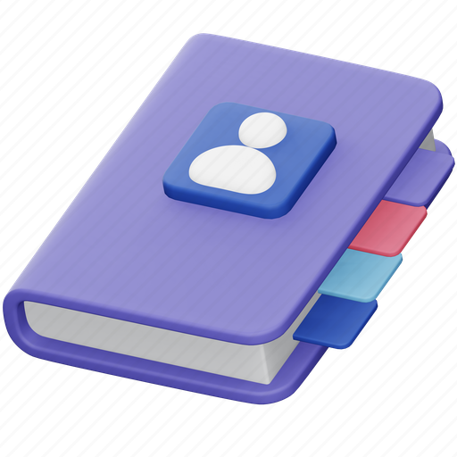 Business, book, address, contact, diary, list, phone 3D illustration - Download on Iconfinder