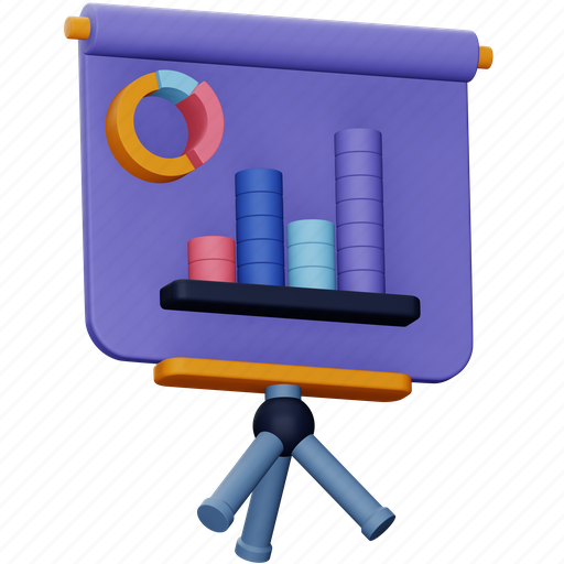 Business, presentation, chart, analytics, graph, report, marketing 3D illustration - Download on Iconfinder