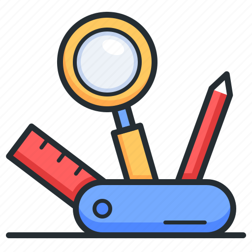 Tools, magnifier, ruler, pencil icon - Download on Iconfinder