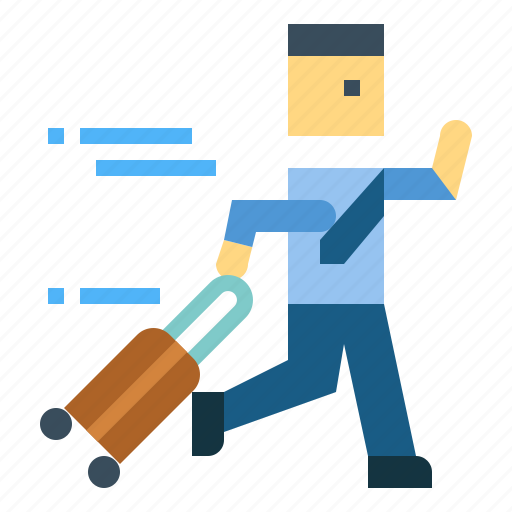 Businessman, hurry, luggage, man, running icon - Download on Iconfinder