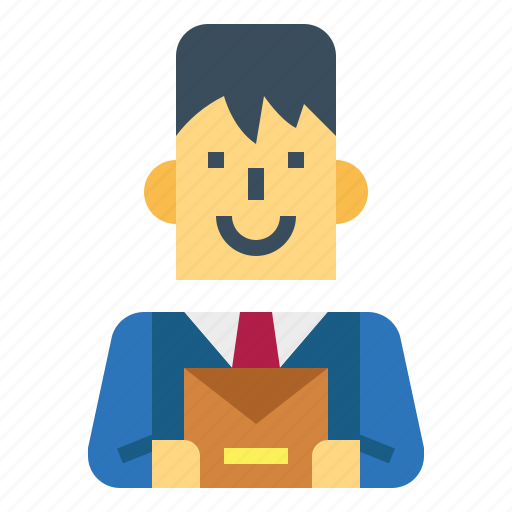 Businessman, letter, man, office, smile icon - Download on Iconfinder