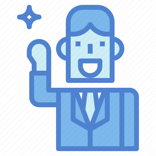 Businessman, fist, man, smile, suit, up icon - Download on Iconfinder