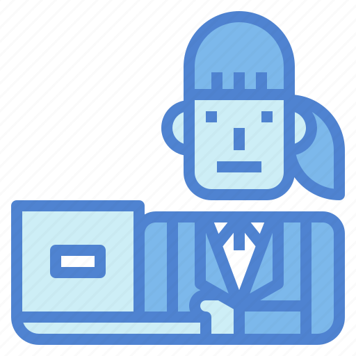 Businesswoman, laptop, suit, woman, working icon - Download on Iconfinder