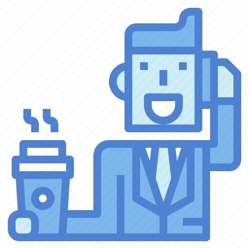 Businessman, call, coffee, man, suit icon - Download on Iconfinder