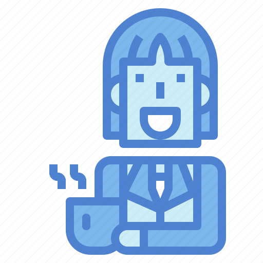 Businesswoman, coffee, drink, mug, suit icon - Download on Iconfinder