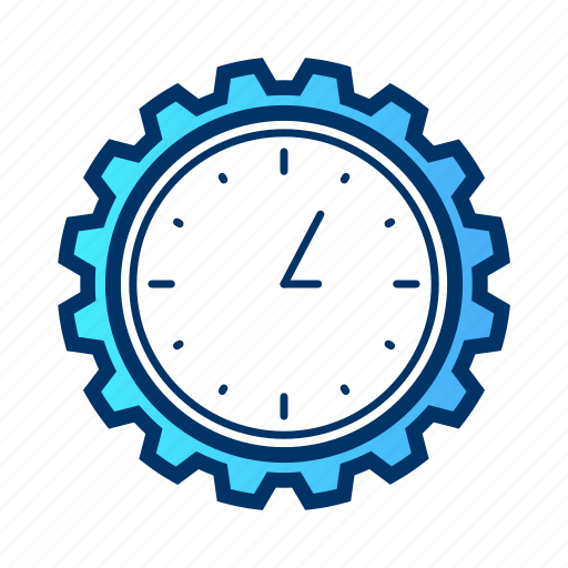 Bussiness, clock, gear, media, time, work icon - Download on Iconfinder