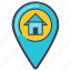 delivery, direction, house, location, online, pin 
