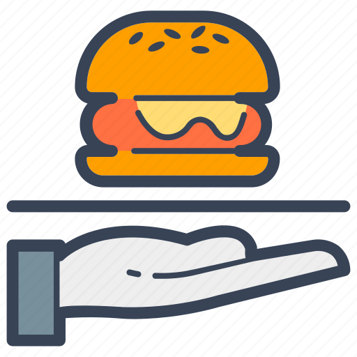 Burger, delivery, fastfood, food, hand, online icon - Download on Iconfinder