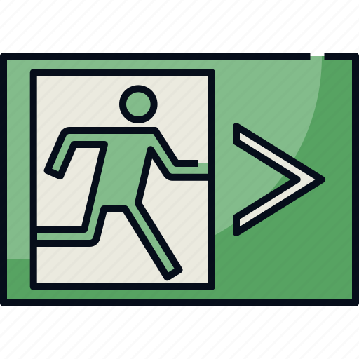 Emergency, emergency exit, escape, evacuate, exit, fire exit icon - Download on Iconfinder