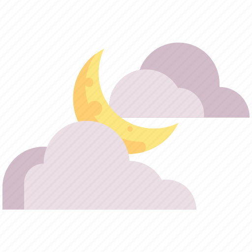 Cloudy, forecast, moon, night, sky, weather icon - Download on Iconfinder