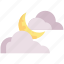 cloudy, forecast, moon, night, sky, weather 
