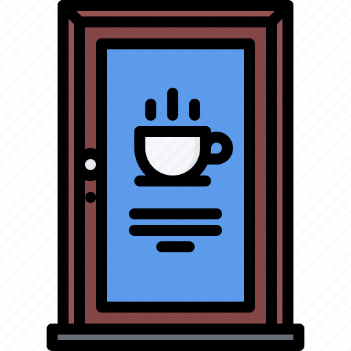 Cafe, door, food, lunch, restaurant, sign, signboard icon - Download on Iconfinder