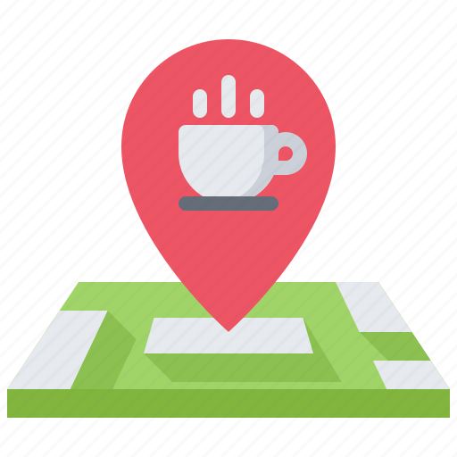 Cafe, cup, food, location, lunch, map, restaurant icon - Download on Iconfinder