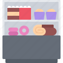 cafe, cake, donut, food, lunch, rack, restaurant