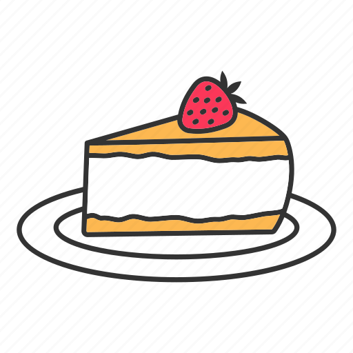 Cake, cheesecake, dessert, layer, pie, strawberry, sweet icon - Download on Iconfinder