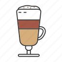 coffee, creamy, cup, drink, glass, latte, macchiato