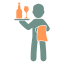waiter, restaurant, serving, party, wine, servant, order, dinner, full 