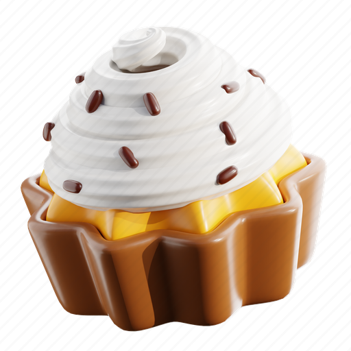 Cupcake, cake, delicious, sweet, sugar 3D illustration - Download on Iconfinder