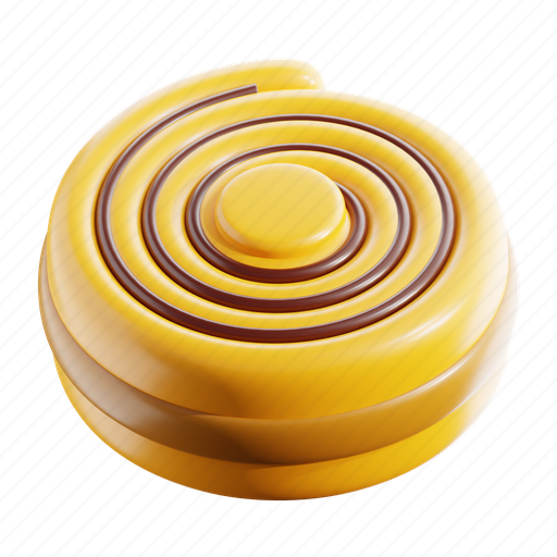 Roll, cake, delicious, sweet, sugar 3D illustration - Download on Iconfinder