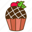 cake, cupcake, sweet, strawberry, chocolate, bakery, baking, dessert 