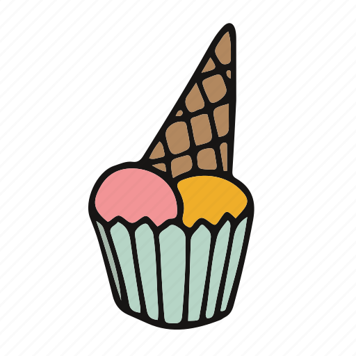 Cake, cone, cupcake, ice, icecream, pastry icon - Download on Iconfinder