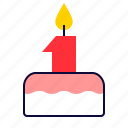 cake, pie, candles, restaurant, birthday, holiday, anniversary, date, one