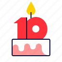 cake, pie, candles, restaurant, birthday, holiday, anniversary, date, ten