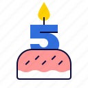 cake, pie, candles, restaurant, birthday, holiday, anniversary, date, five