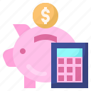 deposit, piggy, bank, business, finance, savings, calculator