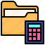 file, folders, office, material, explorer, calculator 